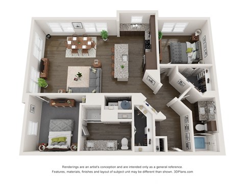 Nine 50 B7 luxury floor Plan 2 bed 2 bath